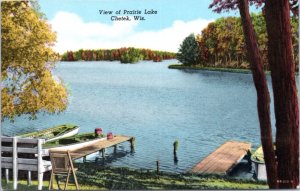 Postcard WI Chetek - View of Prairie Lake
