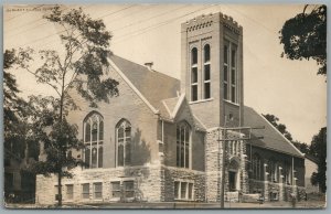 PERRY NY METHODIST CHURCH ANTIQUE REAL PHOTO POSTCARD RPPC