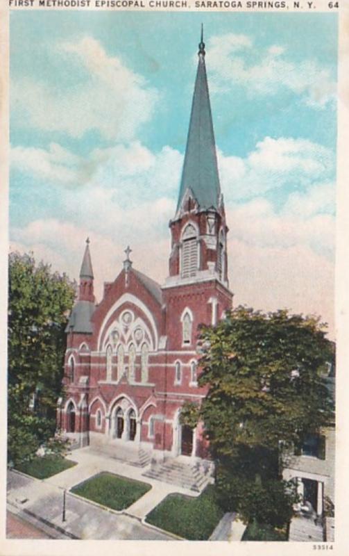 New York Saratoga Springs First Methodist Episcopal Church Curteich