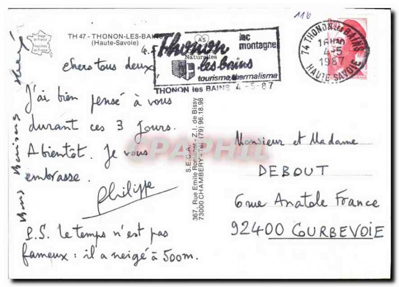Modern Postcard Thonon les Bains Haute Savoie