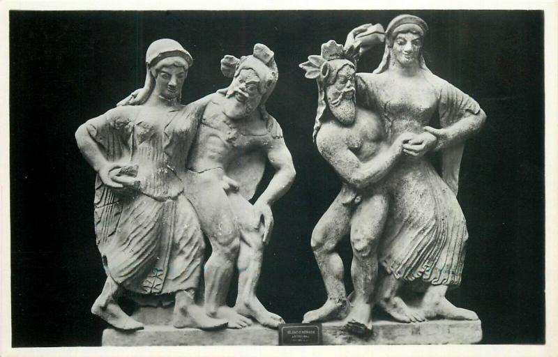 Silenus and Maenad Greek mythology art photo postcard