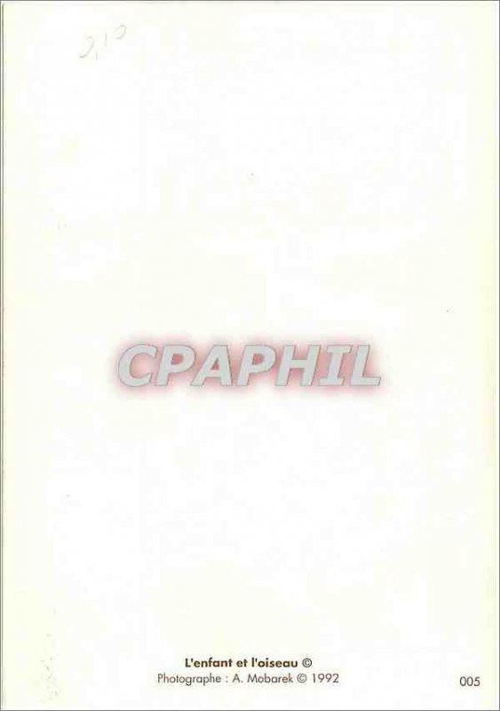 Modern Postcard The child and the bird