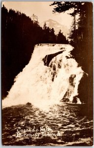 1930's Cascade Falls Baranof Island Alaska AK Real Photo RPPC Posted Postcard