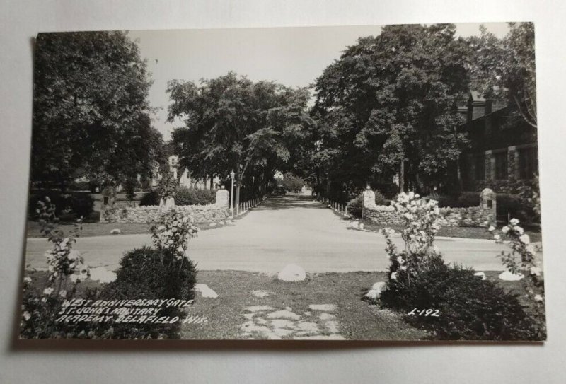 Postcard Delafield Wisconsin St John's Military Academy West Anniversary Gate