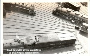 RPPC HINTON?, WV   Chesapeake & Ohio Railroad Engines  c1940s  GIANT TURNTABLE