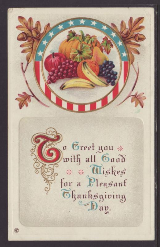 A Pleasant Thanksgiving,Fruit Postcard