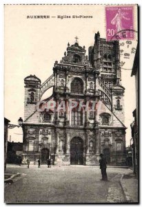 Old Postcard Auxerre Church St Pierre