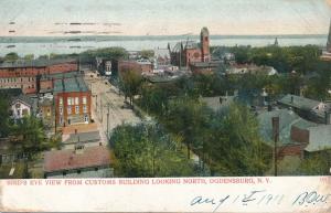 Bird's Eye View form Customs Building - Ogdensburg NY, New York - pm 1911 - UDB