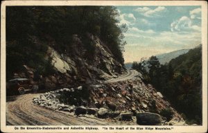 Asheville Highway North Carolina NC Blue Ridge Mountains Vintage Postcard