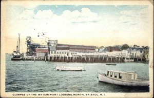 Bristol Rhode Island RI Waterfront Boats Ships c1920 Vintage Postcard