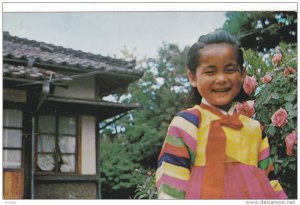 1940-1960's; Korean Girl With Holiday Dress