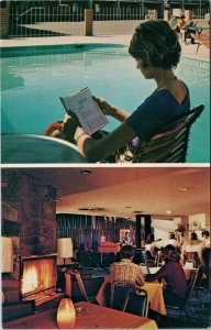 Flagstaff AZ Town & Country Motel Woman by Pool Multiview Unused Postcard G22