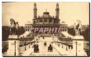 Old Postcard Paris Pont d'Iena and Trocadero