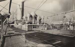 P&O Lines Stratheden Ship First Class Sports Deck RPC Old Postcard