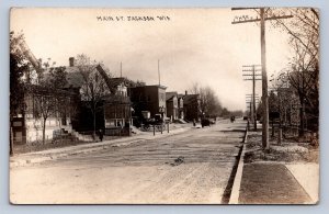 J90/ Jackson Wisconsin RPPC Postcard c1910 Main Street Homes Residence 299