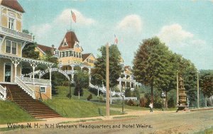 Postcard New Hampshire Weirs NH Veterans Headquarters Hotel Weirs 23-8009
