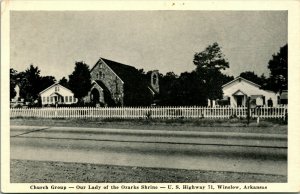 Graycraft Postcard Winslow Arkansas AR Our Lady of the Ozarks Shrine UNP M13