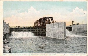 LOCKPORT, IL Illinois  BUTTERFLY DAM DRAINAGE CANAL Will County c1920's Postcard