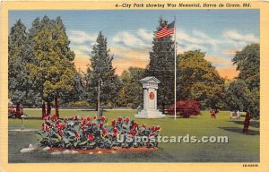 City Park, War Memorial in Havre de Grace, Maryland