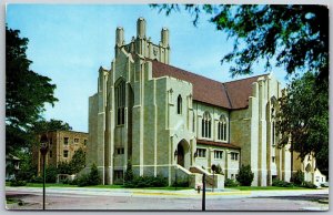 Vtg Hays Kansas KS First Methodist Church Gothic Sanctuary 1950s View Postcard