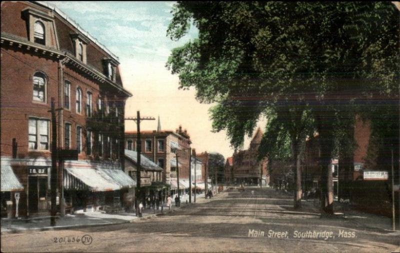 Southbridge MA Main St. c1910 Postcard