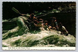 Raft Ride The Green River Flaming Gorge Recreation Area Unposted Postcard Utah