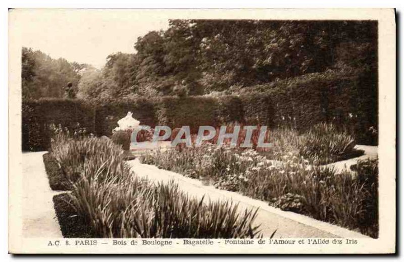 Old Postcard Paris Bois de Boulogne Bagatelle Fountain of Love and the Allee ...