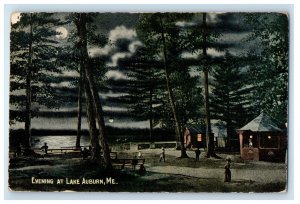 c1910's A View Of Evening At Lake Auburn Maine ME Posted Antique Postcard