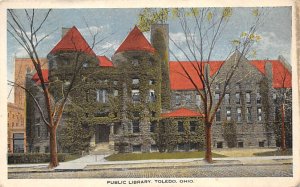 Public Library Toledo, Ohio USA View Postcard Backing 
