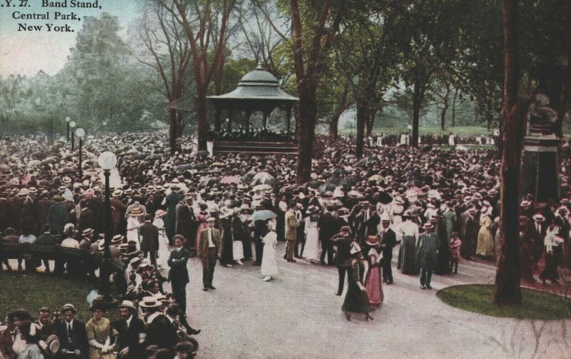 USA Band Stand Central Park New York City Vintage Postcard 08.87 