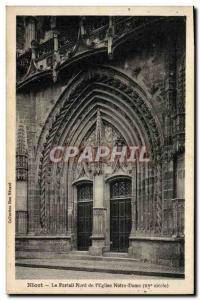 Old Postcard Niort North Portal & # 39Eglise Notre Dame