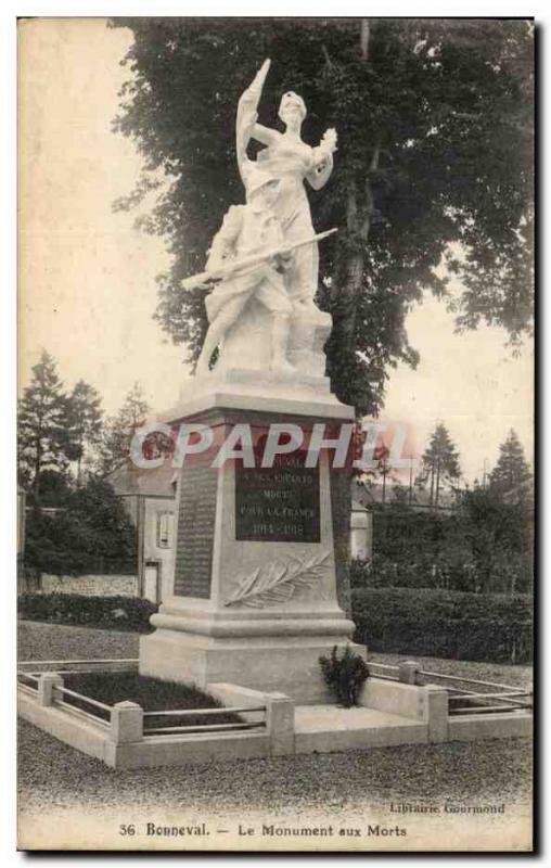 Old Postcard Bonneval the War memorial Militaria