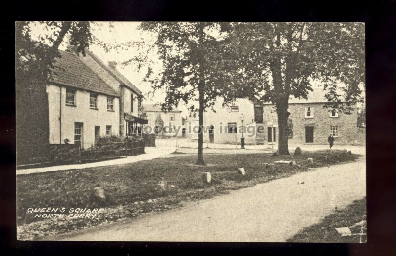 TQ3683 - Queen's Square in the Village of North Curry c1928 - printed postcard 