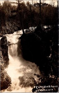 RPPC Tyler River Falls, Odanah WI c1912 Vintage Postcard V60