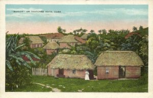 cuba, Bohios, Thatched Country Huts (1930s) Postcard