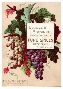 Rhode Island Providence , Bugbee &  Brownell  Pure Spices , Trade Card TC102