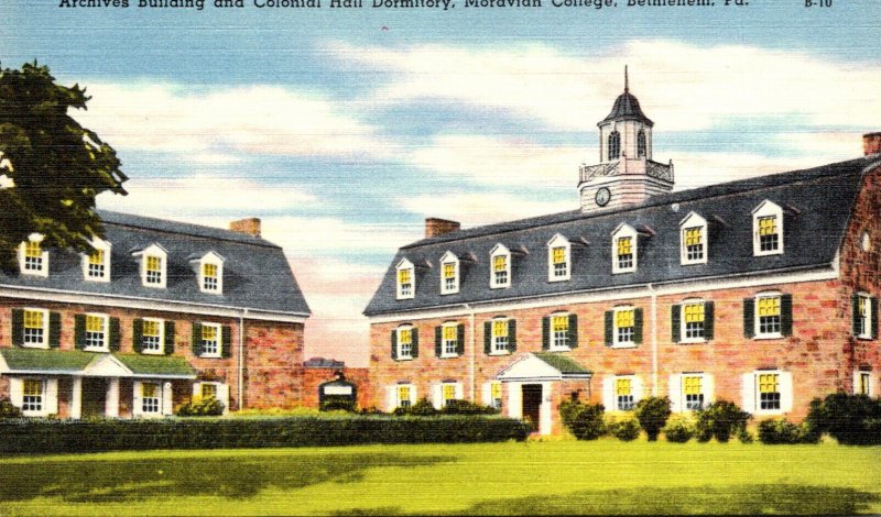 Pennsylvania Bethlehem Moravian College Archives Building and Colonial Hall D...