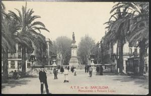 Vintage Picture Postcard Unused Barcelona Monumento a Antonio Lopez Spain LB