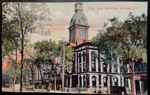 Vintage Postcard 1909 Saratoga Springs Town Hall, New York