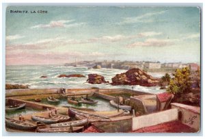 c1910 Biarritz La Cote Southwest French Shore Oilette Tuck Art Postcard 