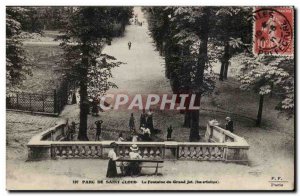 Postcard Old Saint Cloud park The Fountain of large jet