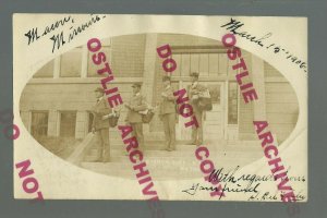 Macon MISSOURI RPPC 1906 MAILMEN Mailman UNIFORMS Carrying U.S. MAIL USPS RFD