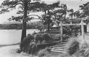 aa723 Okinawan Japan Shrine RPPC 1950-60 Postcard