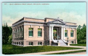 2 Postcards RED BLUFF, CA ~ Kraft Memorial PUBLIC LIBRARY & Union High School