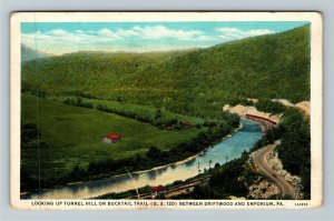 Driftwood PA-Pennsylvania, Bucktail Trail, Tunnel Hill, River, Vintage Postcard