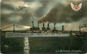 C-1910 US Battleship Louisiana Muller Postcard 21-12884