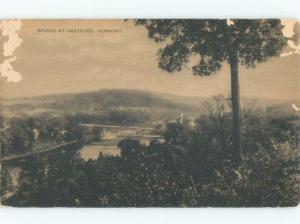 Divided-Back BRIDGE SCENE Hartford - Near Woodstock Vermont VT d5192