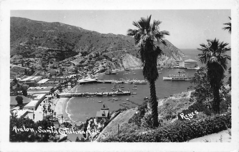 RPPC Avalon, Santa Catalina Isle, CA Reyes Photo c1920s Vintage Postcard