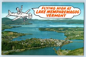 1960 Lake Memphremagog Vermont Postcard Flying High Newport Marching Mountains