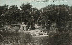 Vintage Postcard 1910'S Houses Near The Lake Pathway Forest Marshalltown Iowa IA